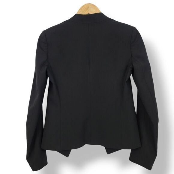 Theory Lanai Collarless Wool Blend Blazer Jacket in Black Size 2 - Picture 4 of 12